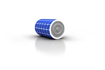3d illustration of blue solar battery