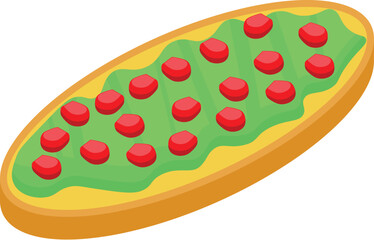 Berry avocado toast icon isometric vector. Bread food. Green slice