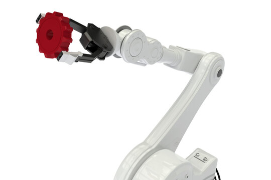 Digital image of robotic arm with gear
