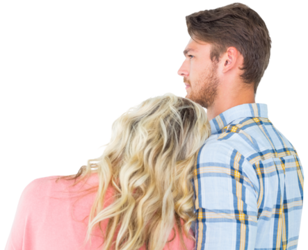 Attractive young couple looking together