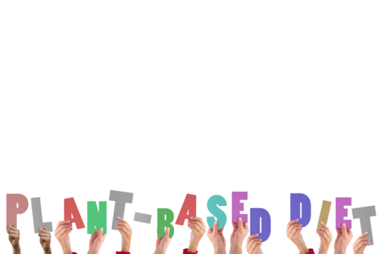 Hands holding up plant based diet