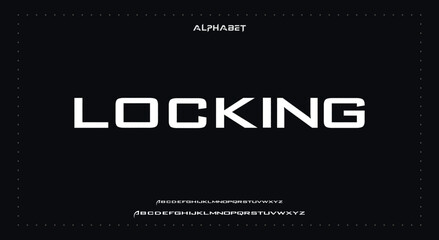 LOCKING Abstract Fashion Best font alphabet. Minimal modern urban fonts for logo, brand, fashion, Heading etc. Typography typeface uppercase lowercase and number. vector illustration full Premium look