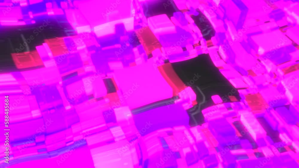 Poster colorful background with bright squares and liquid wave effect. motion. background of bright squares