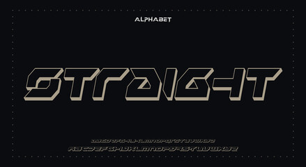 straightAbstract Fashion Best font alphabet. Minimal modern urban fonts for logo, brand, fashion, Heading etc. Typography typeface uppercase lowercase and number. vector illustration full Premium look