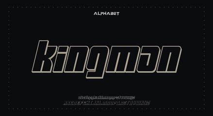 kingman Abstract Fashion Best font alphabet. Minimal modern urban fonts for logo, brand, fashion, Heading etc. Typography typeface uppercase lowercase and number. vector illustration full Premium look