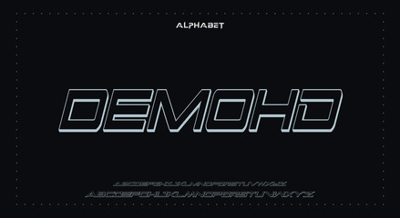 DEMOHD Abstract Fashion Best font alphabet. Minimal modern urban fonts for logo, brand, fashion, Heading etc. Typography typeface uppercase lowercase and number. vector illustration full Premium look