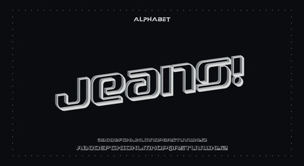 jeans Abstract Fashion Best font alphabet. Minimal modern urban fonts for logo, brand, fashion, Heading etc. Typography typeface uppercase lowercase and number. vector illustration full Premium look