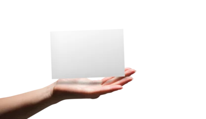 Foto op Plexiglas Female hand presenting a card © vectorfusionart