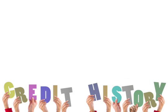 Hands holding up credit history