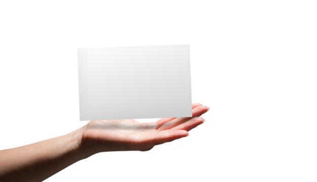 Female hand presenting a card