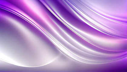 Abstract Shiny neon glass translucent wavy composition with gradient transition, purple white pastel elegant clean background - generative AI.