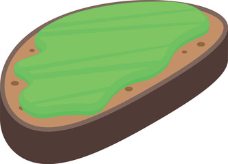 Avocado toast icon isometric vector. Food bread. Ripe piece
