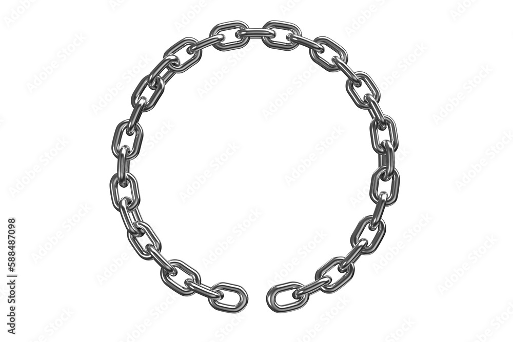 Poster close up 3d image of broken circular chain