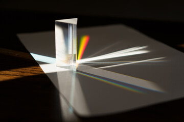 prism dispersing and reflecting light in multiple directions