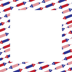 Digitally composite image of blank picture frame with 4th July theme 