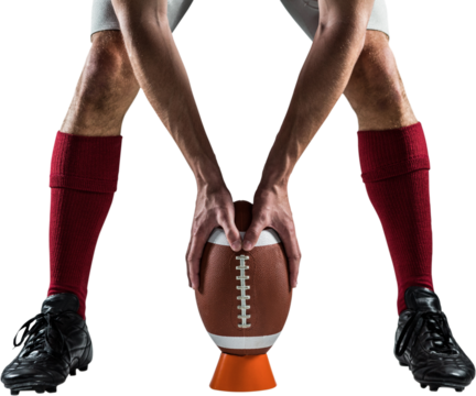 Low section of sports player placing the ball - Powered by Adobe