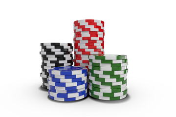 Digitally generated image of gambling chips