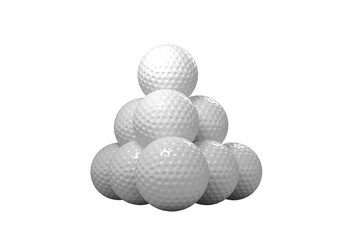 Golf balls arranged