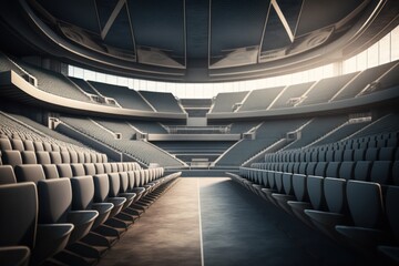 Fototapeta premium Empty Stadium View from the Stands