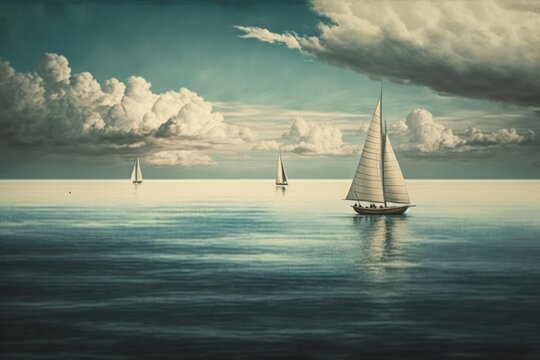 Sailing Boats on the Sea