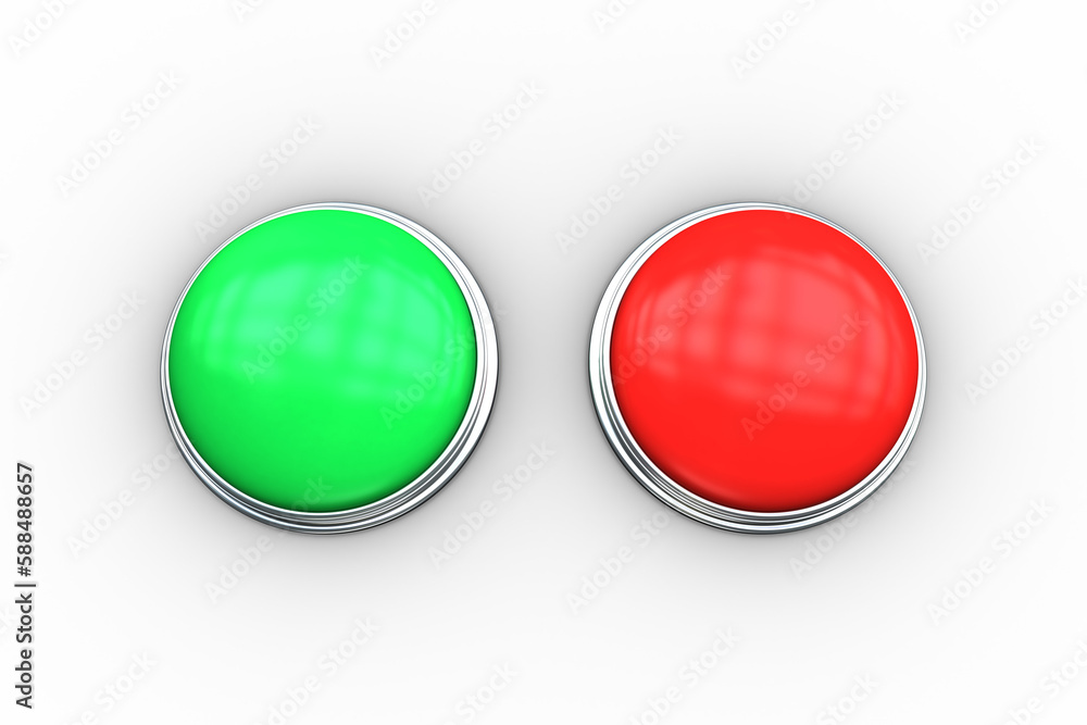 Poster red and green push buttons