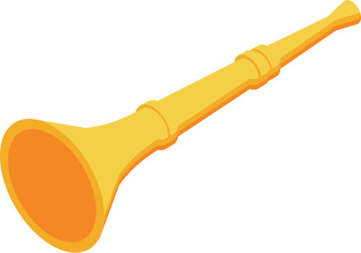 Gold vuvuzela icon isometric vector. Soccer horn. Africa sound