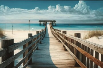 Wooden Pier at the Beach