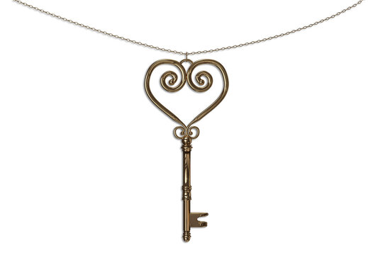 Gold Heart Key