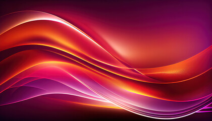 Fototapeta premium Abstract Shiny neon glass translucent wavy composition with gradient transition, red blue white yellow pink purple beige elegant clean background - generative AI.
