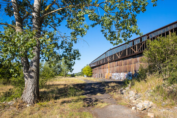 Abandoned hangar building and ramp at former military airbase Rangsdorf, Germany