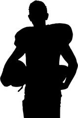 Digital image of silhouette American football player 