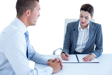 Business people in discussion in an office