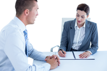 Business people in discussion in an office