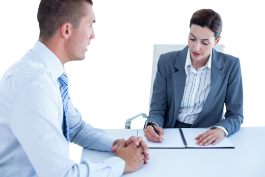 Business people in discussion in an office