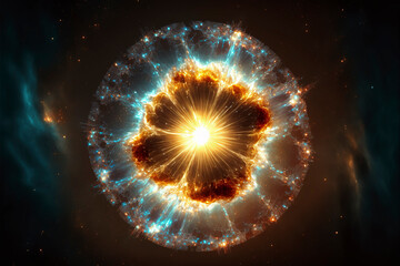 Supernova explosion in outer space, the space of the universe, generative ai