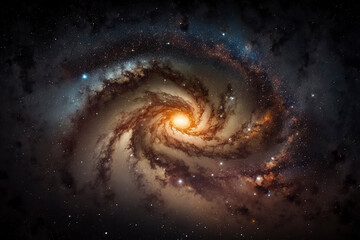 Milky way Galaxy unrealistic illumination, beautiful Universe, space background with galaxy, generative ai