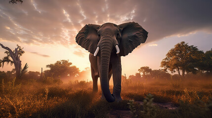 wildlife, elephant in the habitat