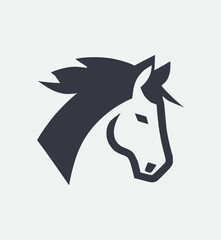 A stunning vector silhouette of a horse head, perfect for logos and designs. Elegant and powerful, this design is sure to impress.