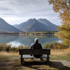 man sitting on a bench