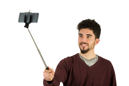 Casual man taking a selfie