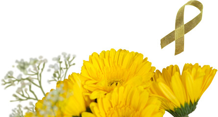 Naklejka premium Sunflower on white background