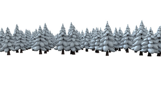 Digitally generated image of trees covered with snow during winter