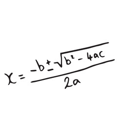 Digital image of quadratic formula