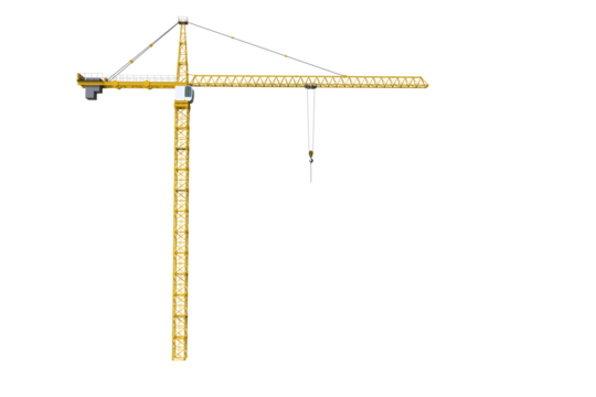 Composite image of 3D yellow crane