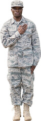 Military soldier swearing solemnly