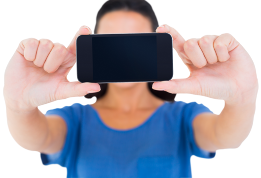 Pretty brunette taking a selfie