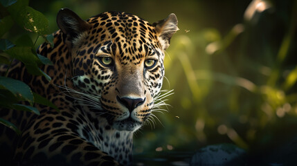 wildlife, a jaguar in its habitat - obrazy, fototapety, plakaty