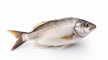 Obraz premium Fresh fish on white background, Created using generative AI tools.