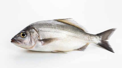 Obraz premium Fresh fish on white background, Created using generative AI tools.