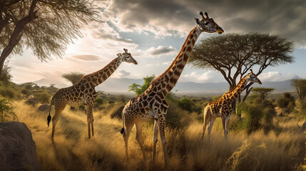 Fototapeta premium wildlife, a giraffe in the habitat.